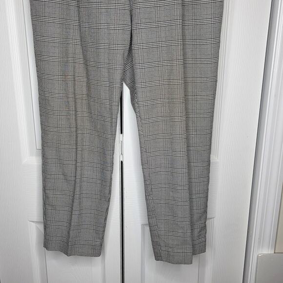 Loft Pull On Style Houndstooth Plaid Cropped Dress Pants Sz Large - Picture 5 of 11